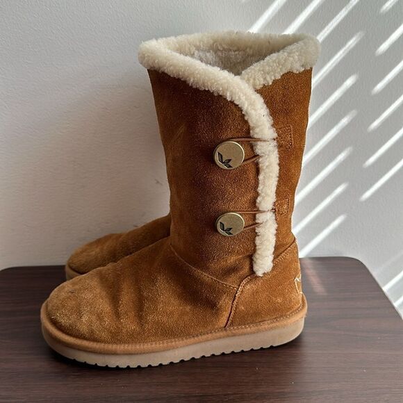Koolaburra By UGG Tan Suede Winter Boots Sz 6 - Picture 2 of 7